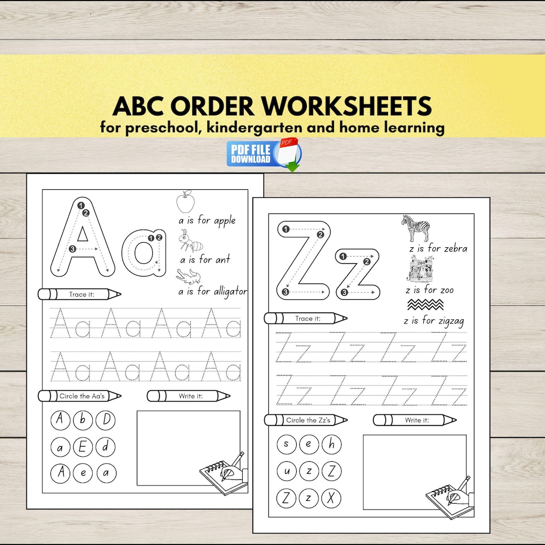 ABC Order Worksheets, Alphabetical Order Practice, A to Z Printable ...