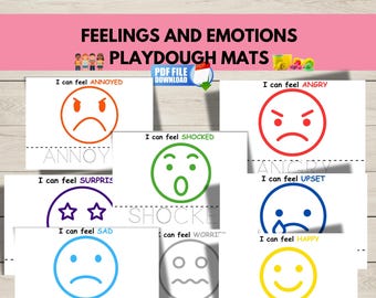 Gefühlsknetmatten zum Ausdrucken, Aktivität zur Förderung der sozial-emotionalen Entwicklung, Feinmotorikspiel für Vorschulkinder