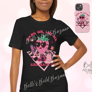 Hang on let me Girl Math this, PNG, tee shirt design,retro Strawberry, instant download,vintage art, phone case graphic, cute gift for girl