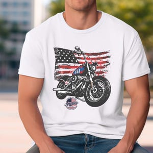 Clip art grafica patriottica per motociclette, file digitale per il Memorial Day, download immediato, design di un motociclista veterano orgoglioso, patriottismo americano USA in formato PNG