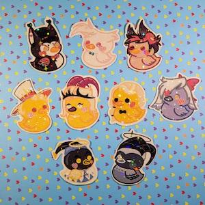 Duck Hotel - Duck Sticker, Cute Hazbin Sticker, star glitter stickers, Hazbin Hotel Gift, Laptop Sticker.