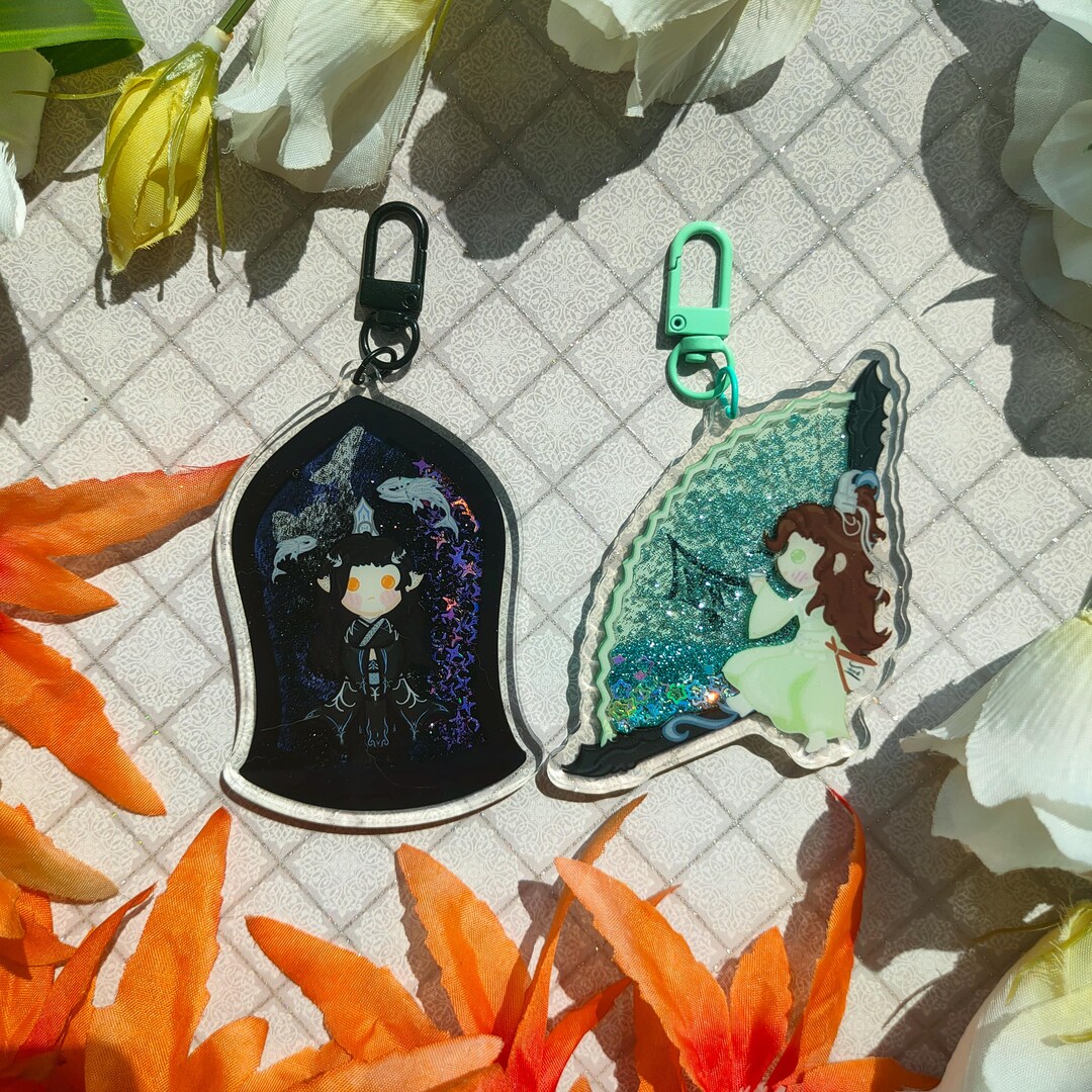 Beefleaf Cute Handmade Liquid Glitter Shaker Keychain Shi Qingxuan He ...