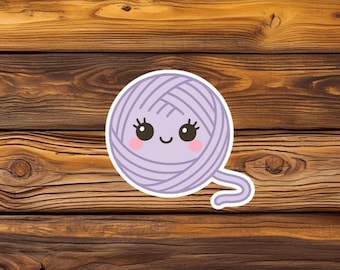 Yarn Ball Sticker: Kawaii Vinyl Decal for Laptop, Water Bottle