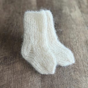 Knitted Baby Alpaca Wool Socks, Winter Baby Socks, Wool Baby Socks, 0-3 months