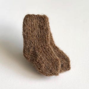 Knitted Baby Socks, Winter Baby Socks, Alpaca Silk Socks, Wool Baby Socks, 0-3 months