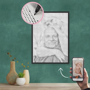 Votre photo | personnalisée peinture par points | cadeau | DIY la famille | Photo personnalisée pour couple | Art à points | pointillisme