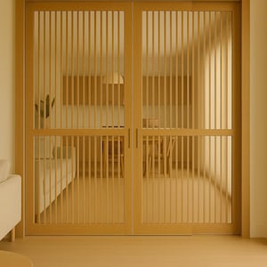 Schiebetür im japanischen Stil für Raumteiler aus Holzpaneelen Shoji