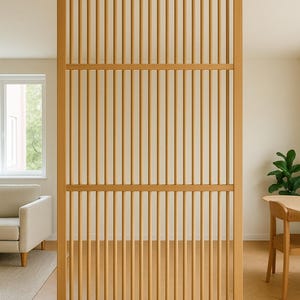 Customizable Wood Slat Wall Divider Panel