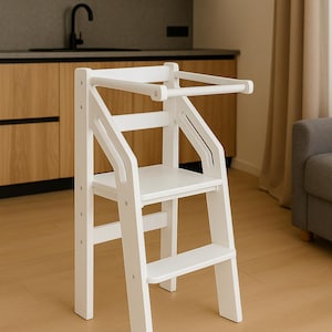 Toddler Step Stool Compact Adjustable Montessori Tower for Kitchen Use