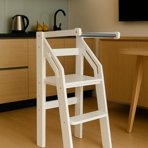 Foldable Montessori Tower: Beech Wood Kitchen Step Stool