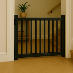 Solid Wood Toddler, baby, dog black and white gate Barrier