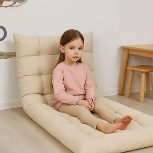 Organic Linen Floor Pillow: Boho Meditation Cushion, Hygge Seating