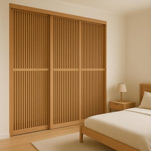 Japanese Style Wardrobe Doors Panelled Sliding Closet Panels