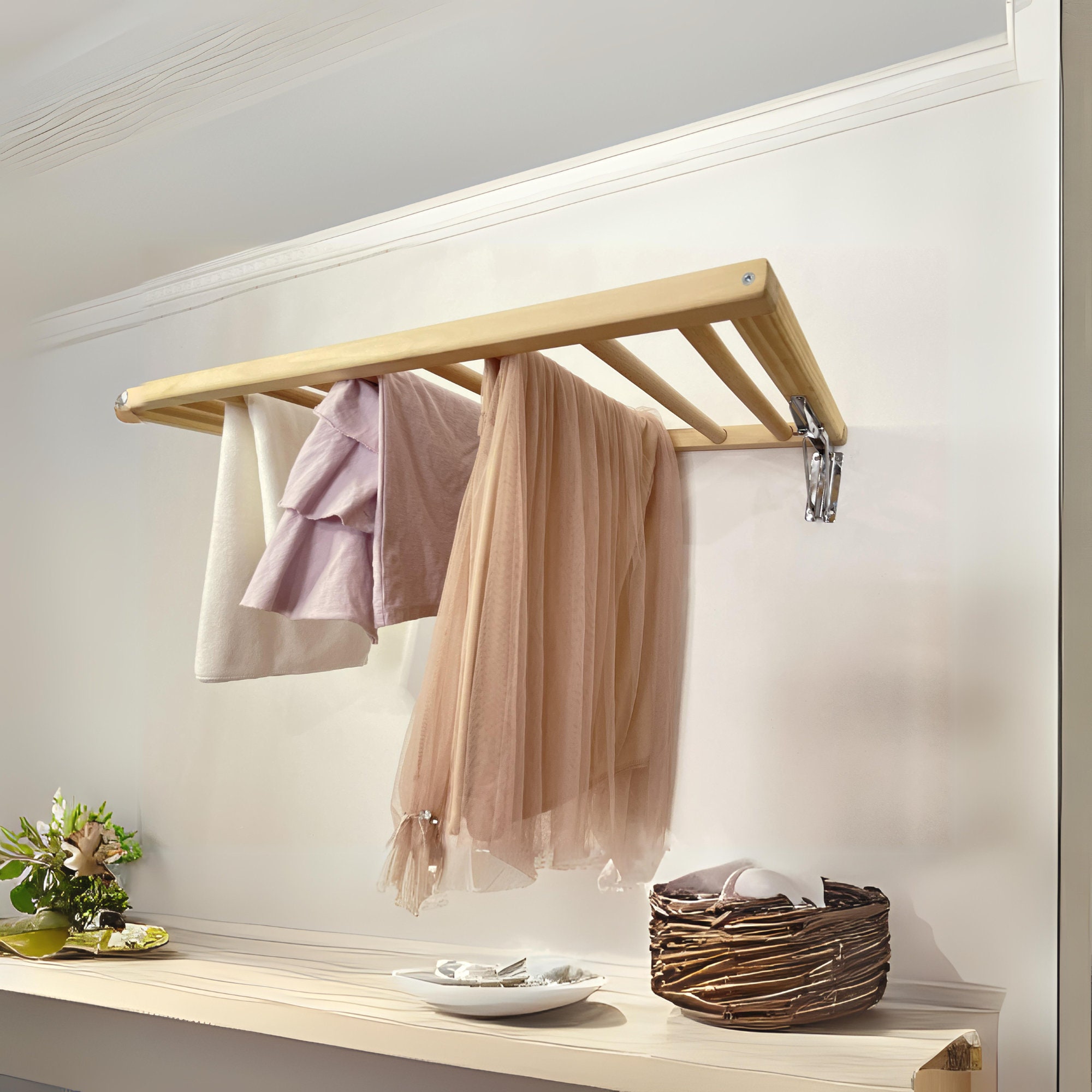 Wall Mounted Rack Hanging Drying Laundry - Etsy
