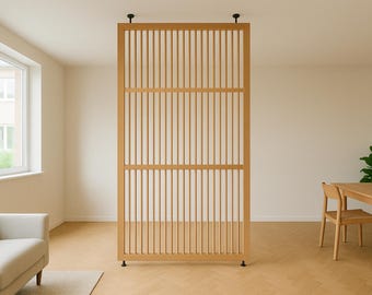 DIY Floor to Ceiling Wooden Slat Divider