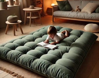 French Floor Cushion Bench Pillow Velvet Kids Room Decor Ideas