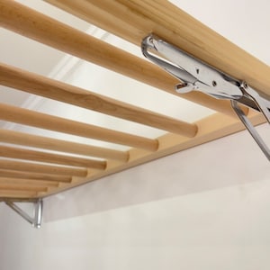 Wall Mounted Foldable Laundry Drying Rack, Wooden Space Saver