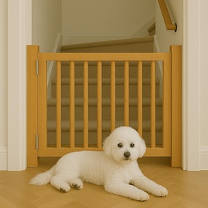 Sliding Barn Baby Fence, White Custom Indoor Modern Stairway