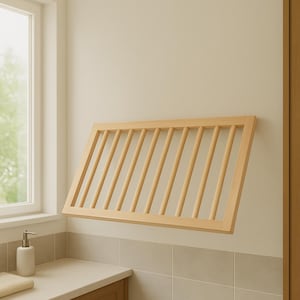 wall mounted clothes drying rack foldable hidden laundry room