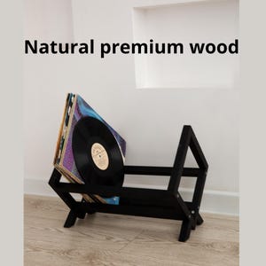 Vinyl Record Holder Modern Wooden LP Storage Rack for Albums