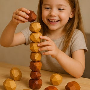 Montessori Balancing Stones Natural Wooden Stacking Toy for Toddlers