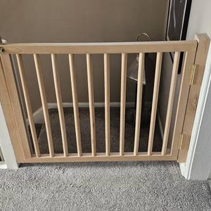 Baby Safety Gate Wooden Adjustable Barrier for Stairs, Doors Pets