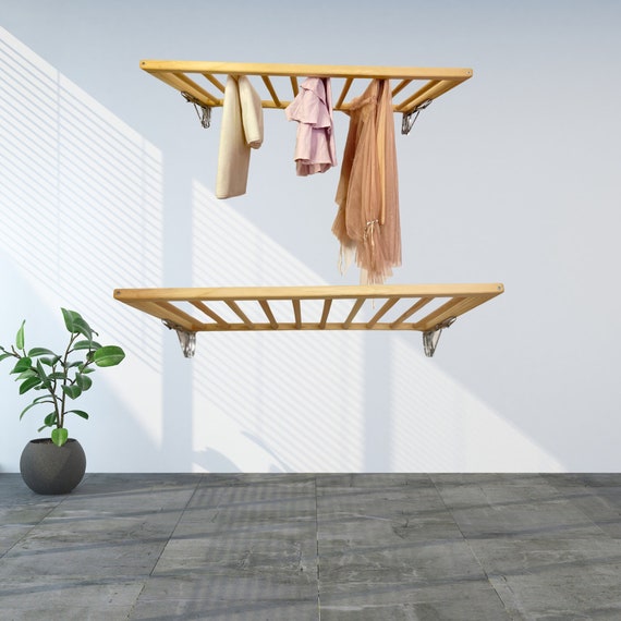 Rustic Laundry Decor Farmhouse Wood Drying Rack and Wall Mounted Drying Rack Etsy