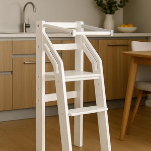 Convertible Montessori Tower Foldable Step Stool for Toddlers in Kitchen