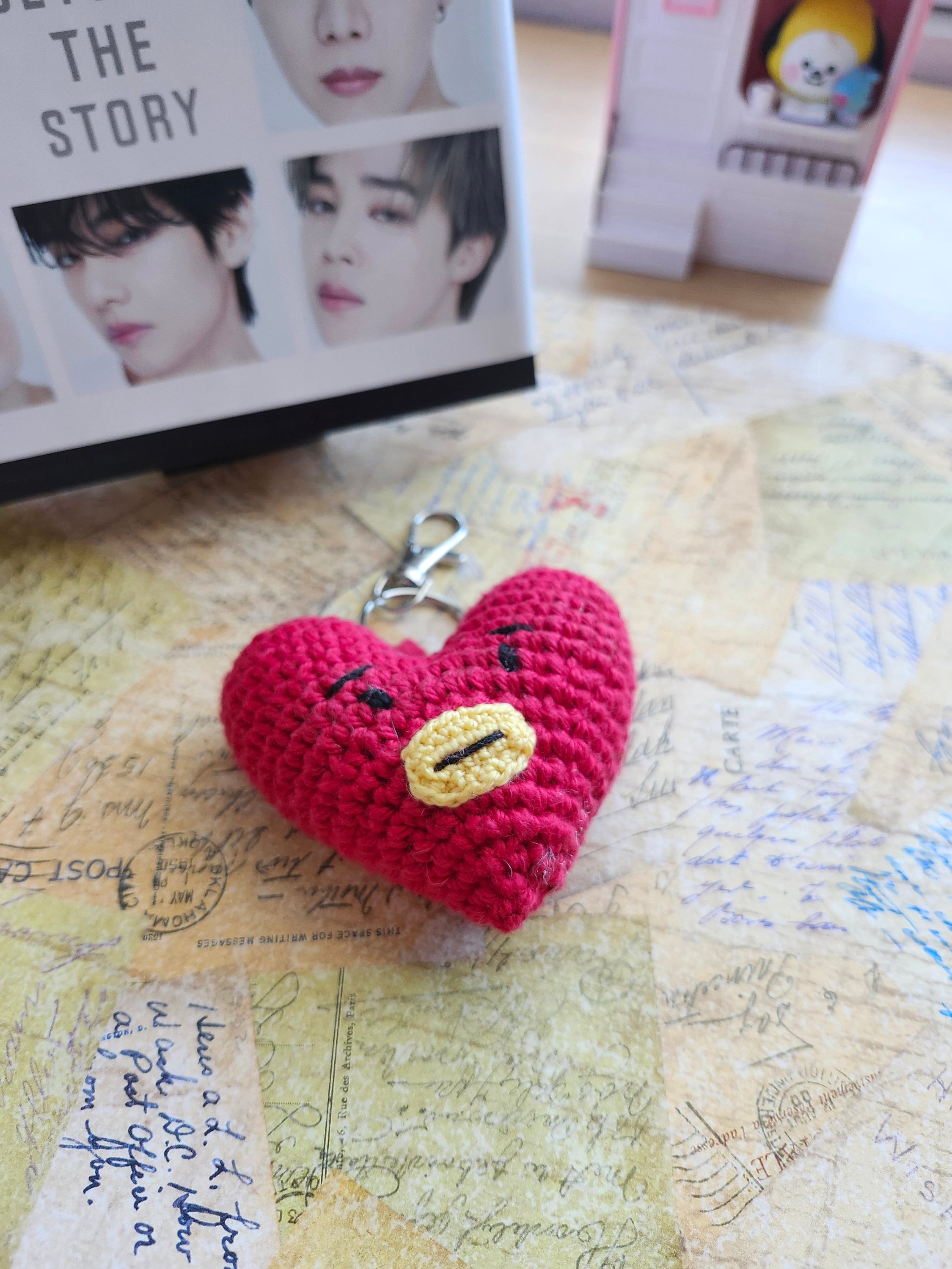 BT21 TATA Keychain, BT21 Amigurumi Keychain, BTS Amigurumi Keychain