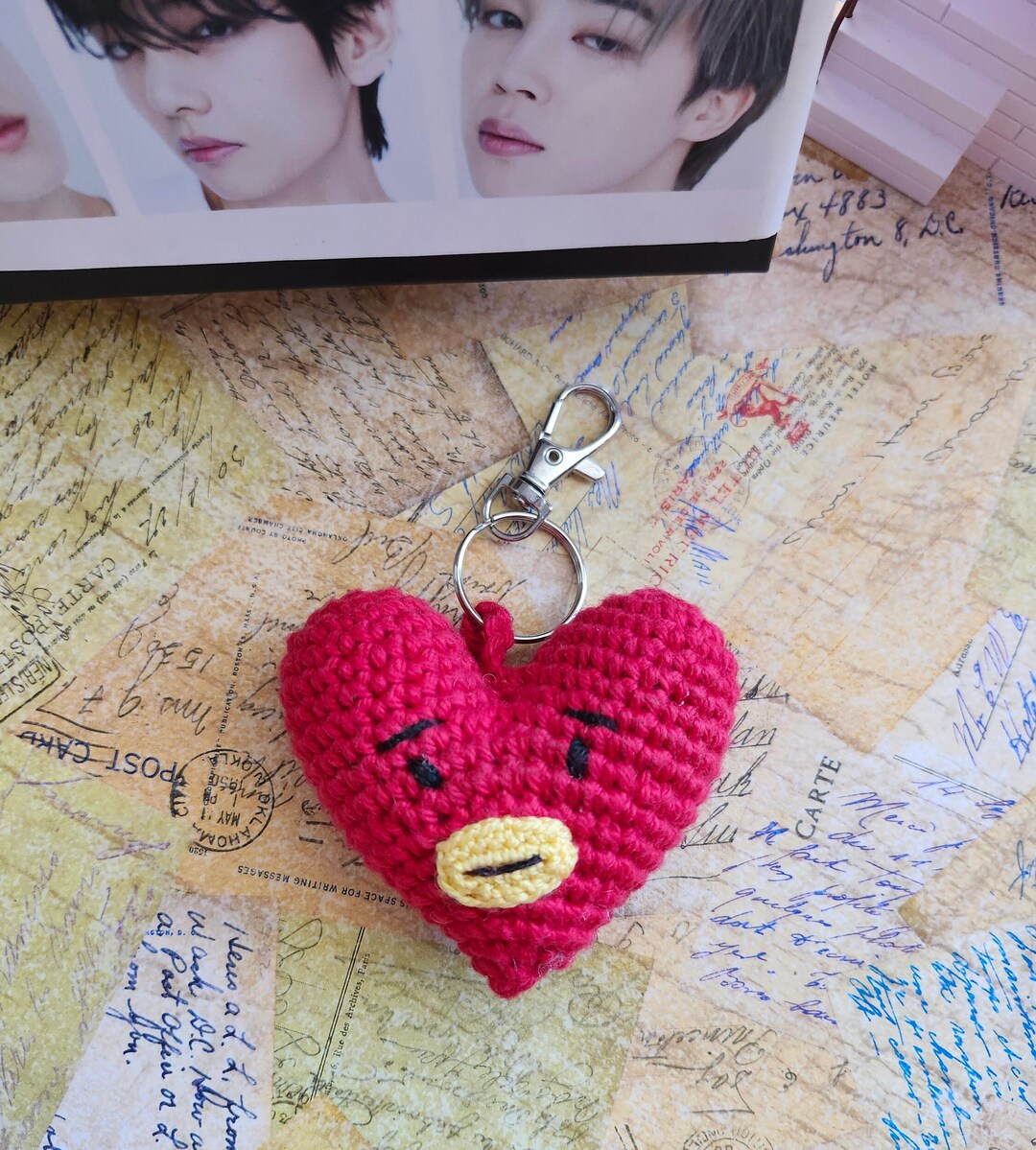 BT21 TATA Keychain, BT21 Amigurumi Keychain, BTS Amigurumi Keychain