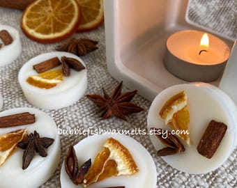 Soy Wax Melt Highly Scented Handcrafted with Dried Orange, Cinnamon and Star Anise