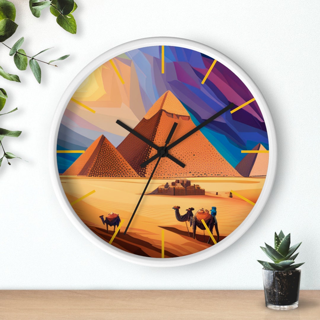 Wall Clock Egypt Themed Office Home Wall Clock Etsy