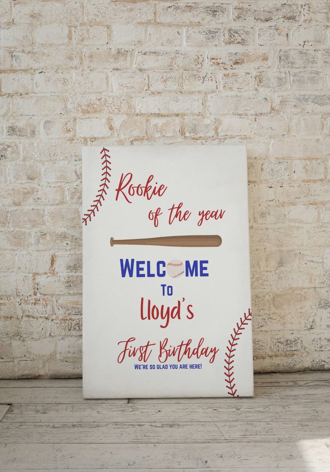Rookie of the Year, Birthday Sign, Welcome Sign, First Year, Baseball ...