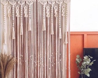 Macrame doorway curtain,  window curtain, bohemian room, jute curtain, wedding arch, wedding decor in boho style, hand made string curtain