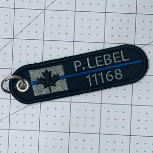 FREE SHIPPING / Canadian Flag Thin Blue Line Keychain / Police / Fire Service / EMS / Dispatchers / Military / Corrections / Medical image 6