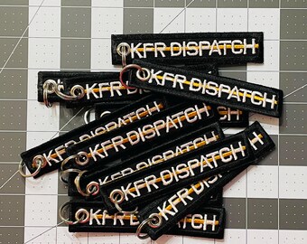 Single or Double Sided Customized Name Blue Line Keychain / Embroidered / FREE SHIPPING