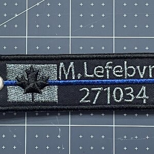 FREE SHIPPING / Canadian Flag Thin Blue Line Keychain / Police / Fire Service / EMS / Dispatchers / Military / Corrections / Medical image 3