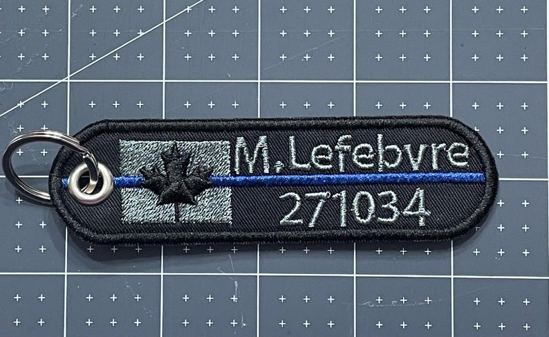 FREE SHIPPING / Canadian Flag Thin Blue Line Keychain / Police / Fire Service / EMS / Dispatchers / Military / Corrections / Medical image 3