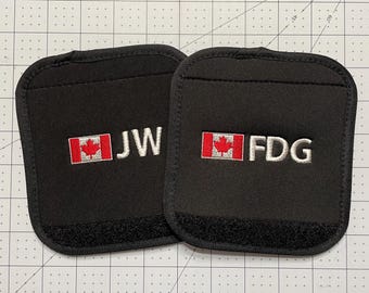 Emballage brodé personnalisé pour poignée de bagage/Autocollant en néoprène + attache-nom avec attache boucle/Autocollant pour poussette/Sac de sport