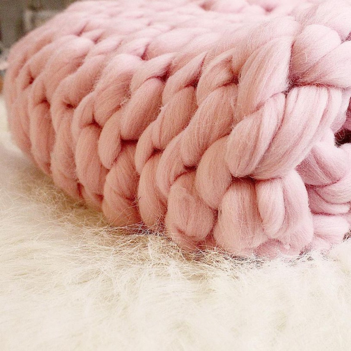 Chunky Knit Blanket, Blanket, Super Chunky Blanket, Giant Knit Blanket