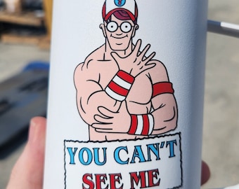 Waldo &quot;You Can&#39;t See Me&quot; Meme Sticker | Cena Parody Transfer Sticker For Car