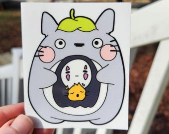 Totoro No-Face Calcifer Decal | Anime Transfer Sticker