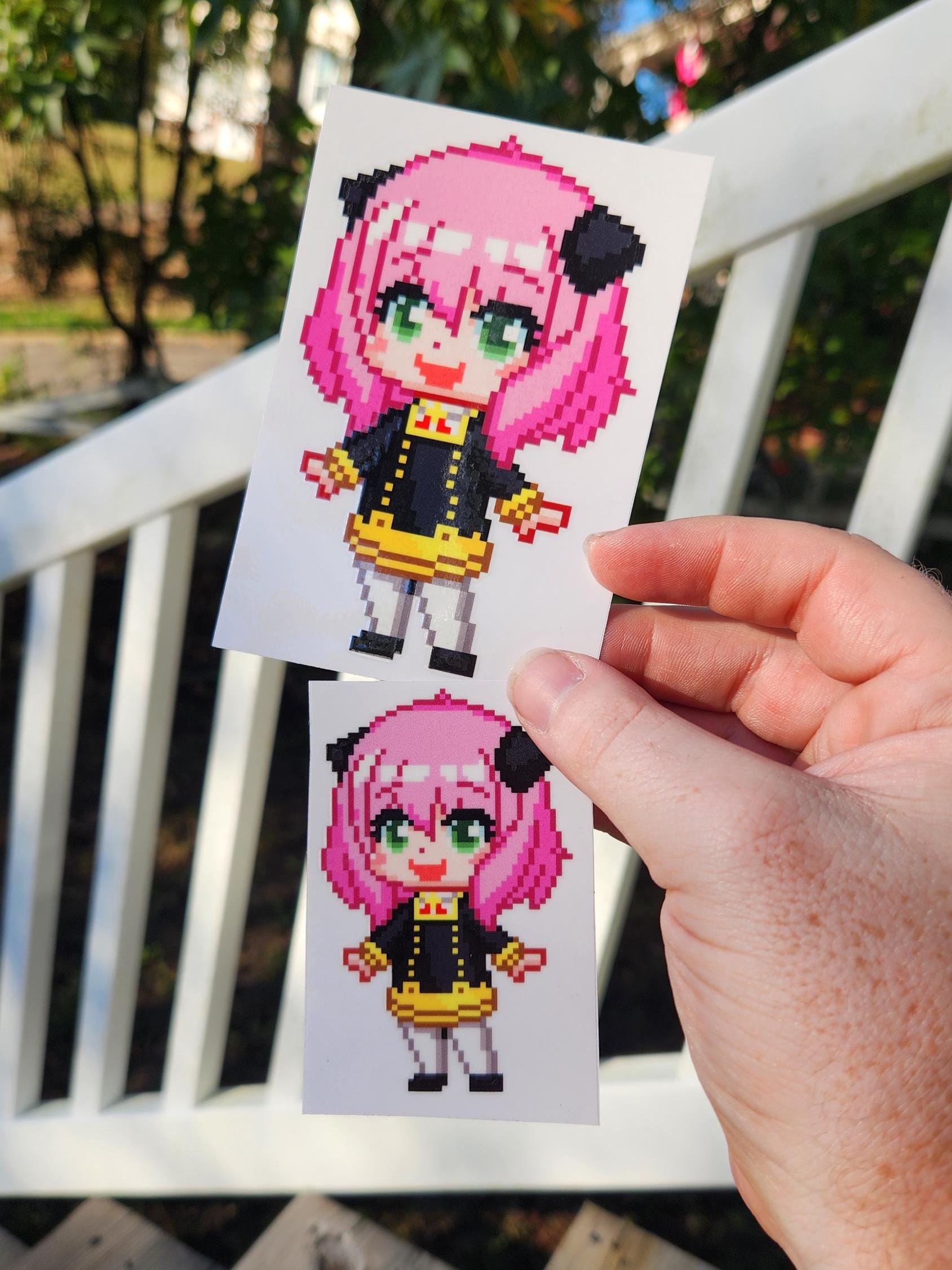 Anya Forger Pixel Art Sticker | Spy Family Anime Fart Art Car