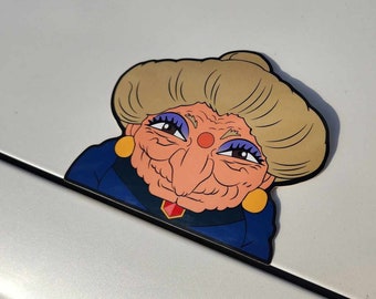 Yubaba/Zeniba Peeker Sticker: Waterproof Anime Car Decal
