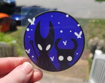 Hornet and Ghost Transfer Sticker | Waterproof Hollow Knight Fan Art Decal