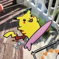 Surfing Pika Transfer Sticker | GBC Yellow Version Car Decal | Waterproof Water Bottle Anime Decal