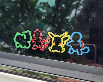 Gen 1 Starter Outline Sticker: Waterproof Anime Decal for Car, Laptop