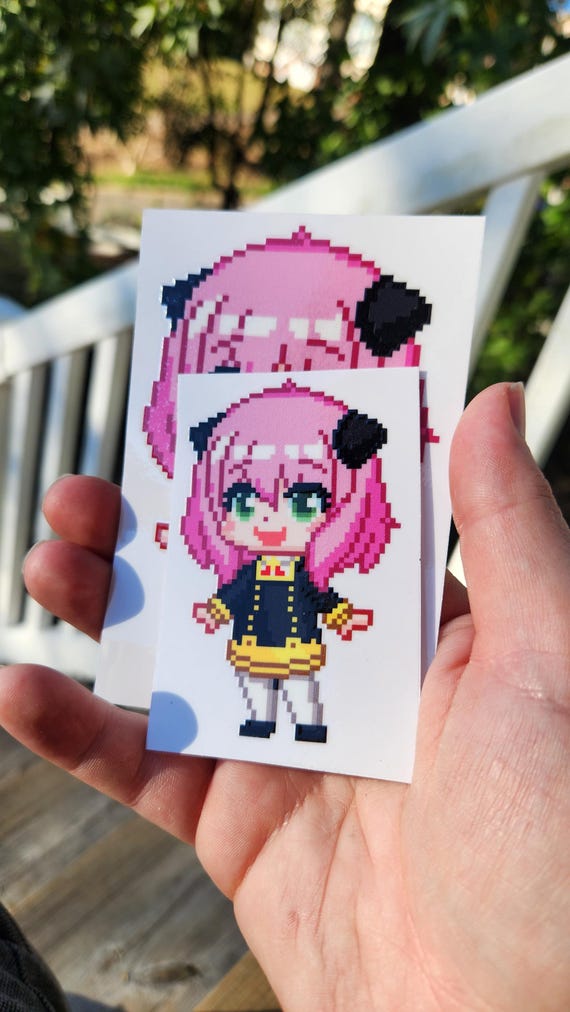 Anya Forger Pixel Art Sticker | Spy Family Anime Fart Art Car