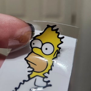 Close up image of Homer's face showing detail of transfer decal