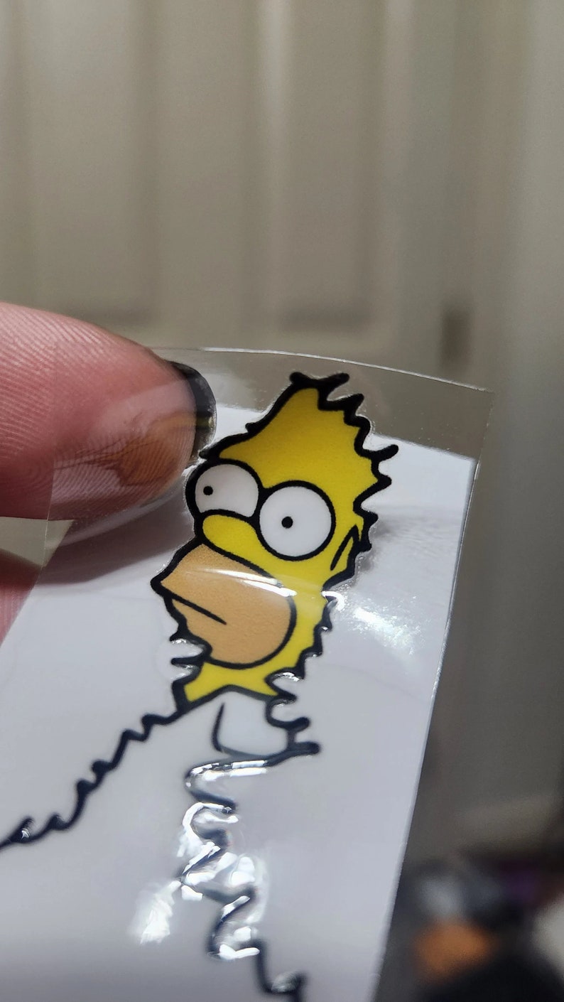 Close up image of Homer's face showing detail of transfer decal